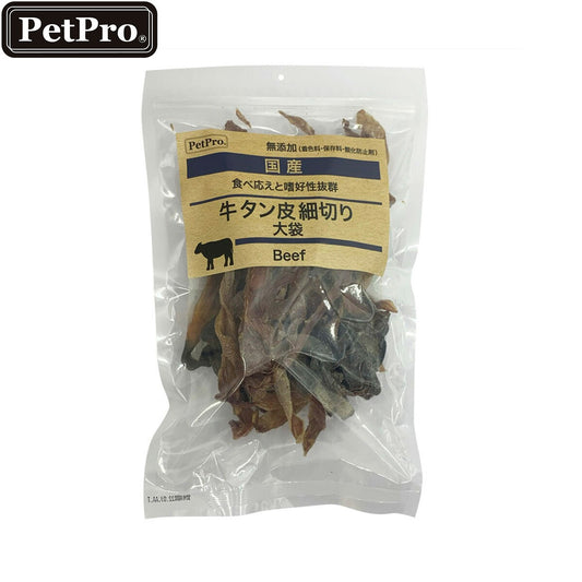 ペットプロ 国産おやつ 無添加 牛タン皮細切り 大袋 愛犬用おやつ 140g