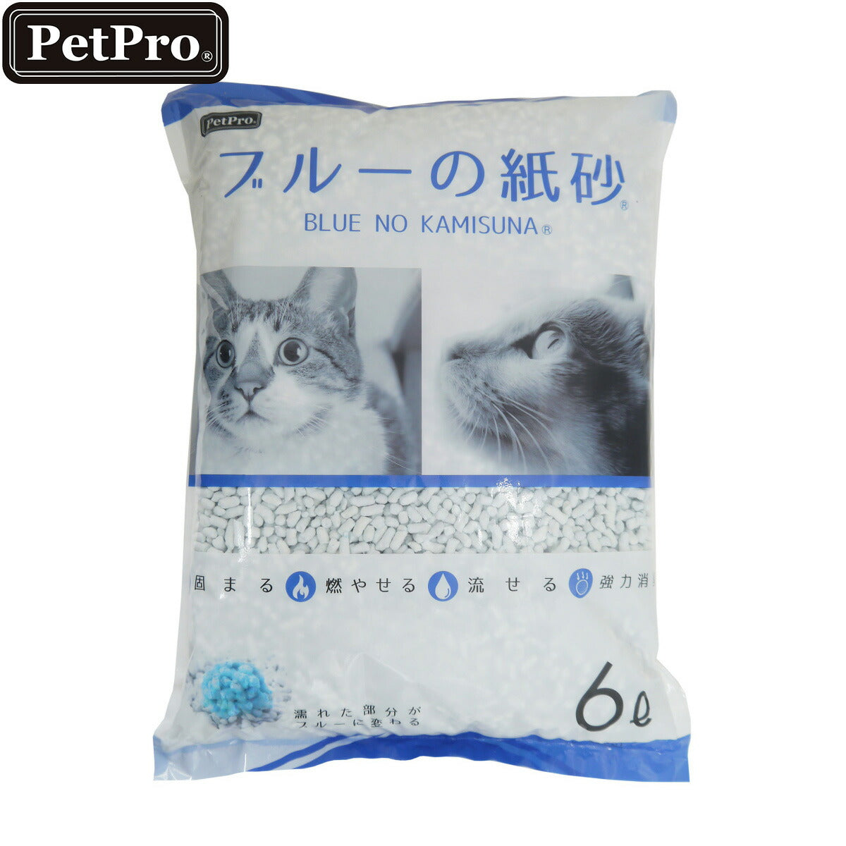 ペットプロ ブルーの紙砂 猫砂 6L