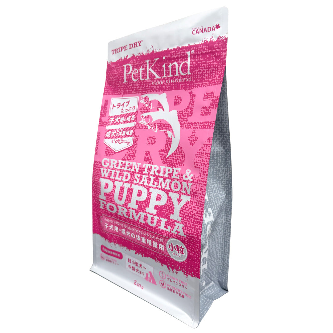 ペットカインド Pet Kind トライプドライ TripeDry ドッグフード パピー＆ウェイトアップ グリーントライプ＆サーモン 小粒 2.72kg