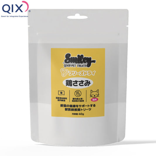 QIX キックス Smiley スマイリー 猫用フリーズドライ 鶏ささみ 40g