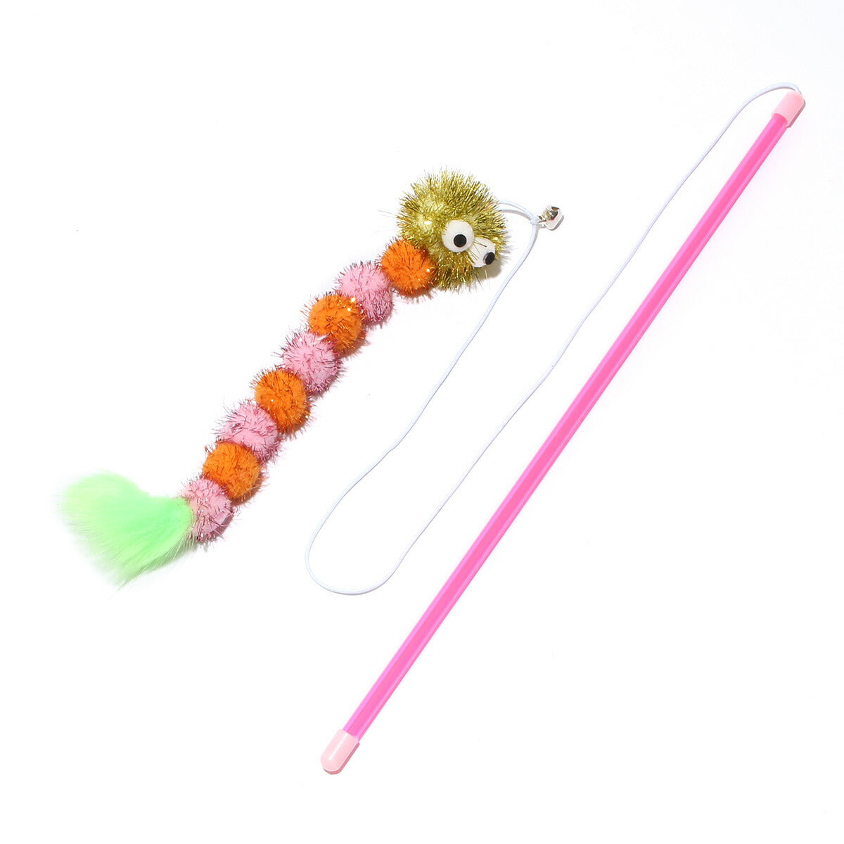 ループ ROOP 猫用おもちゃ 猫じゃらし ロッディーズ キラキラワーム ピンク＆オレンジ 釣り竿タイプ