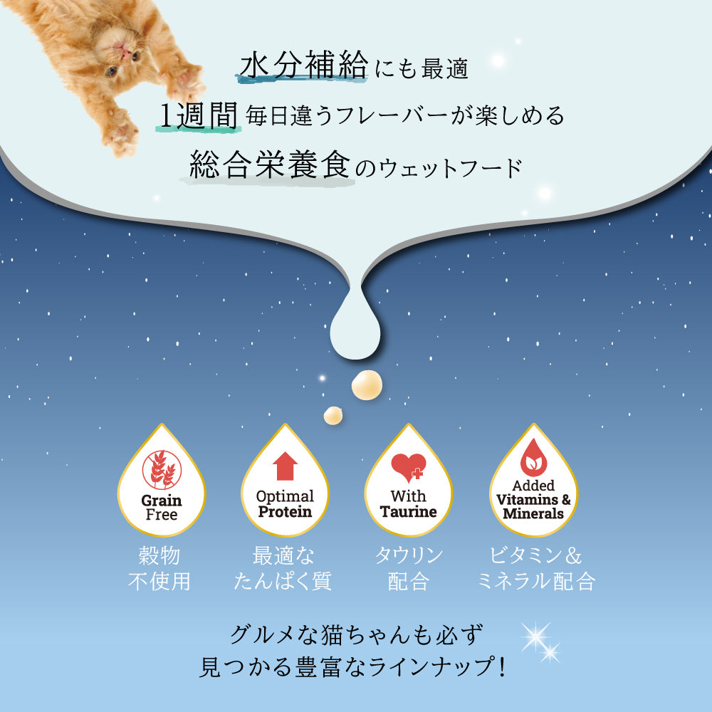 シグネチャー7 キャットフード グレイビー パウチ バラエティ パック 50g×14個（7種×各2個）