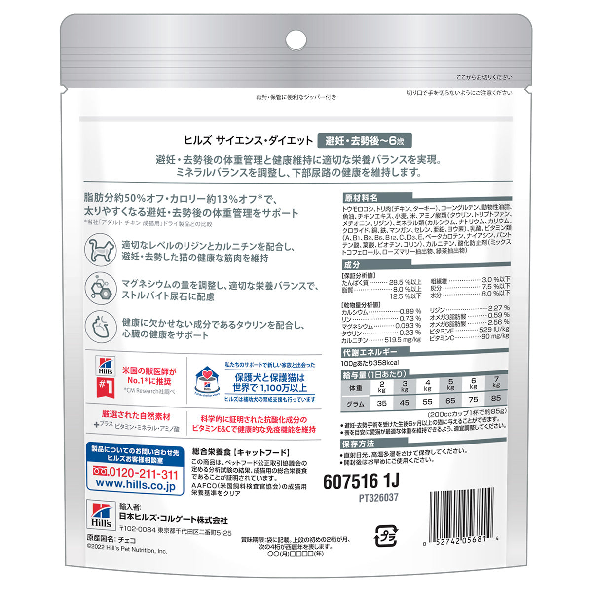 ヒルズ サイエンスダイエット キャットフード 猫用 避妊去勢チキン 200g