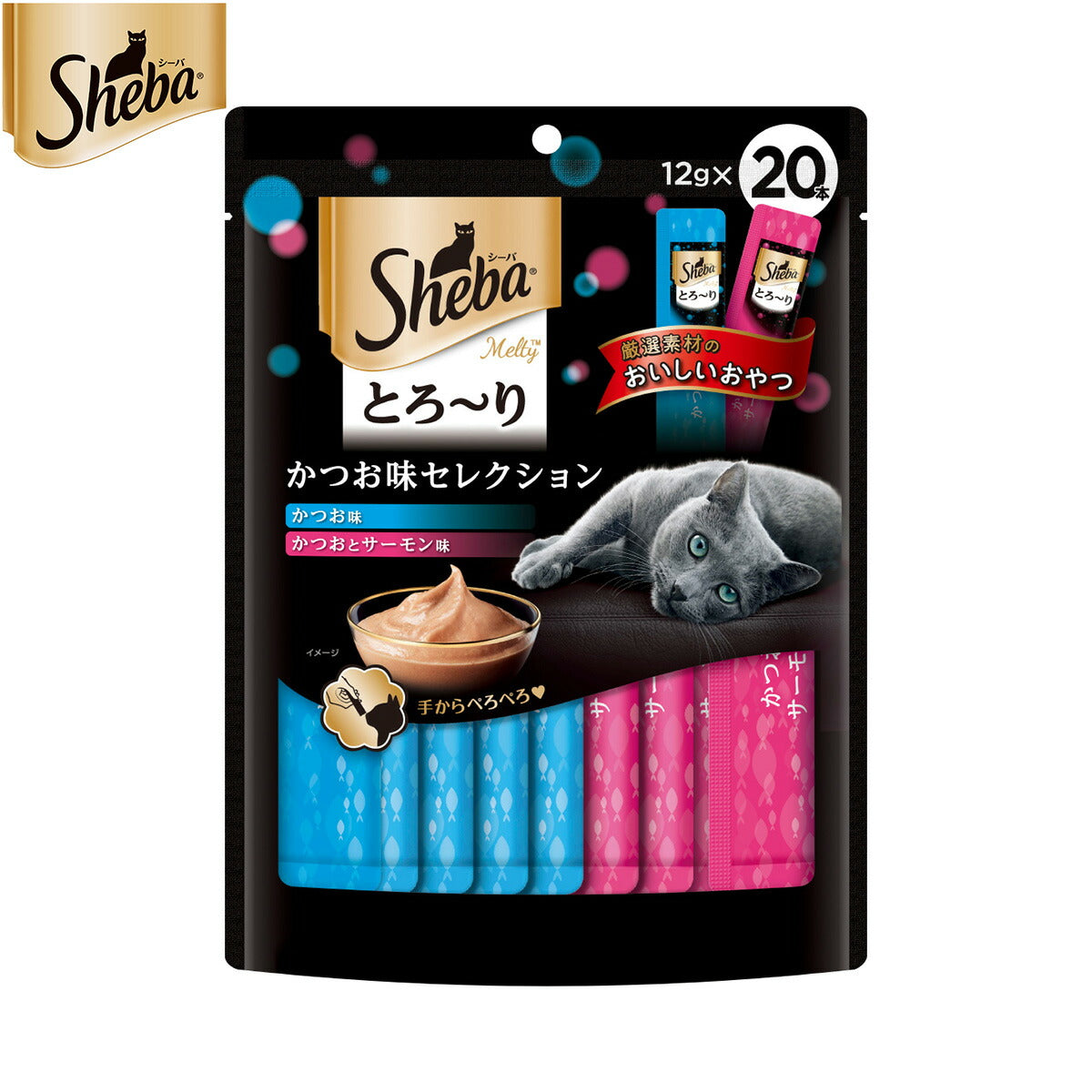 シーバ 猫用おやつ とろ～り メルティ かつお味セレクション 12g×20本 マースジャパン キャットトリーツ