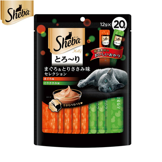 シーバ 猫用おやつ とろ～り メルティ まぐろ＆とりささみ味セレクション 12g×20本 マースジャパン キャットトリーツ