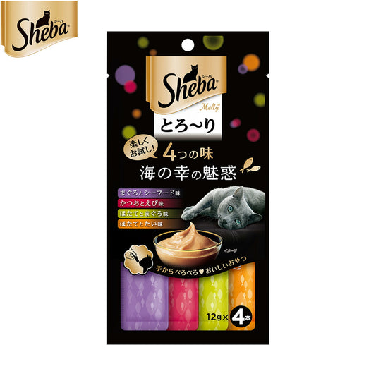 シーバ 猫用おやつ 成猫用 とろ~り メルティ 4つの味 海の幸の魅惑 12g×4本 ねこ