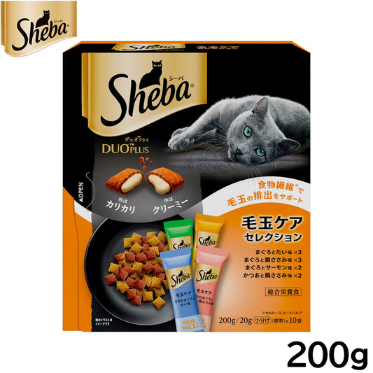 シーバ キャットフード デュオプラス ひと箱で4つの味 毛玉ケアセレクション 200g ねこ