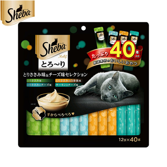 シーバ 猫用おやつ とろ～り メルティ とりささみ味＆チーズ味セレクション 12g×40本 マースジャパン キャットトリーツ