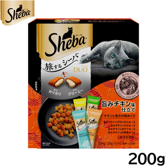 シーバ キャットフード デュオ 旅するシーバ ひと箱で4つの味 旨みチキン味仕立て チキンと魚介の味めぐり 200g ねこ