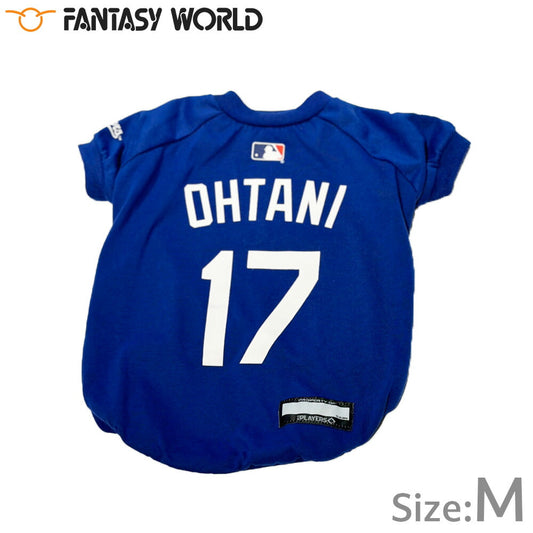 MLB公認 ロサンゼルス ドジャース 大谷翔平選手モデル Tシャツ M ブルー【送料無料】 犬服 洋服 ドッグウェア ユニフォーム 野球