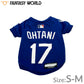 MLB公認 ロサンゼルス ドジャース 大谷翔平選手モデル Tシャツ S-M ブルー【送料無料】 犬服 洋服 ドッグウェア ユニフォーム 野球