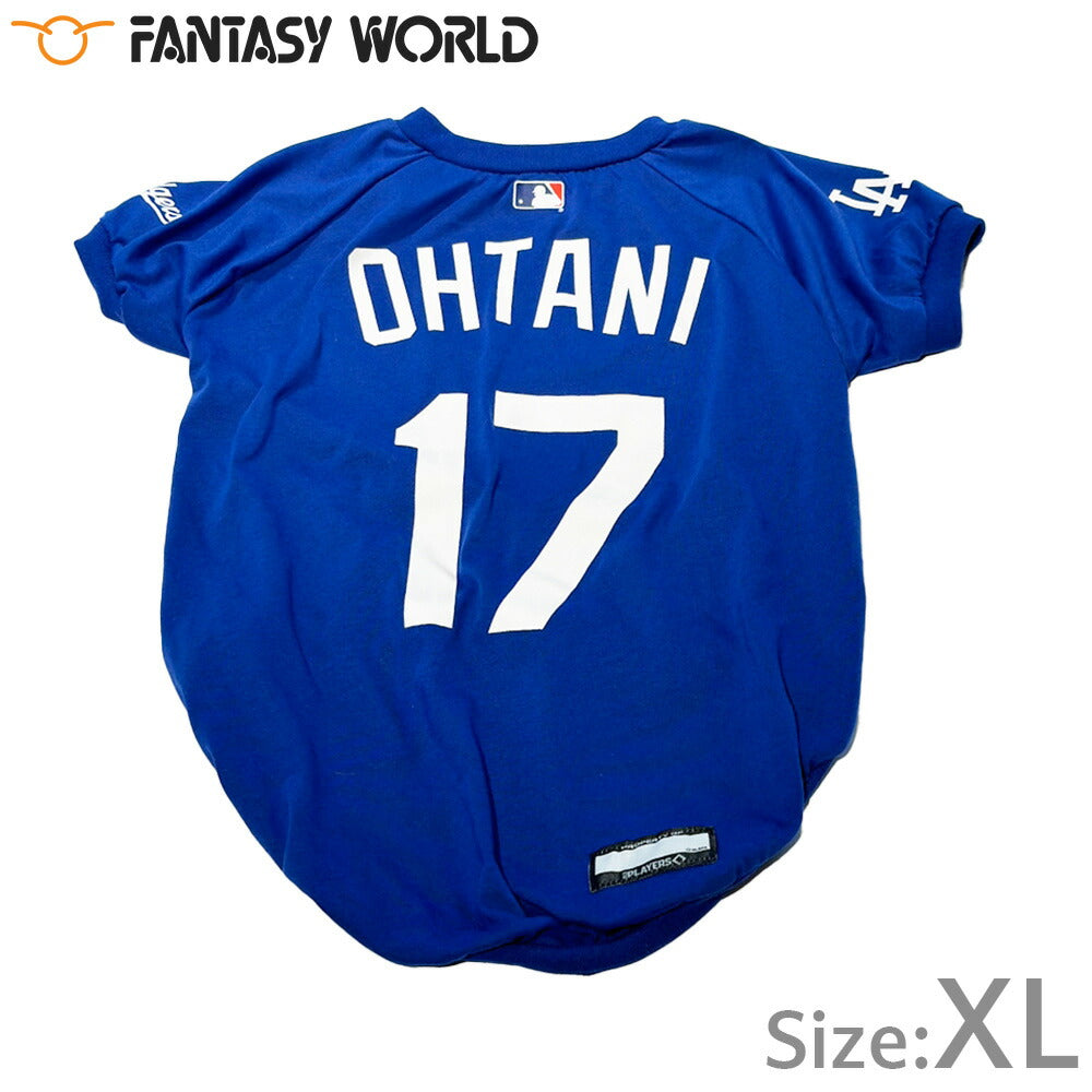 MLB公認 ロサンゼルス ドジャース 大谷翔平選手モデル Tシャツ XL ブルー【送料無料】 犬服 洋服 ドッグウェア ユニフォーム 野球