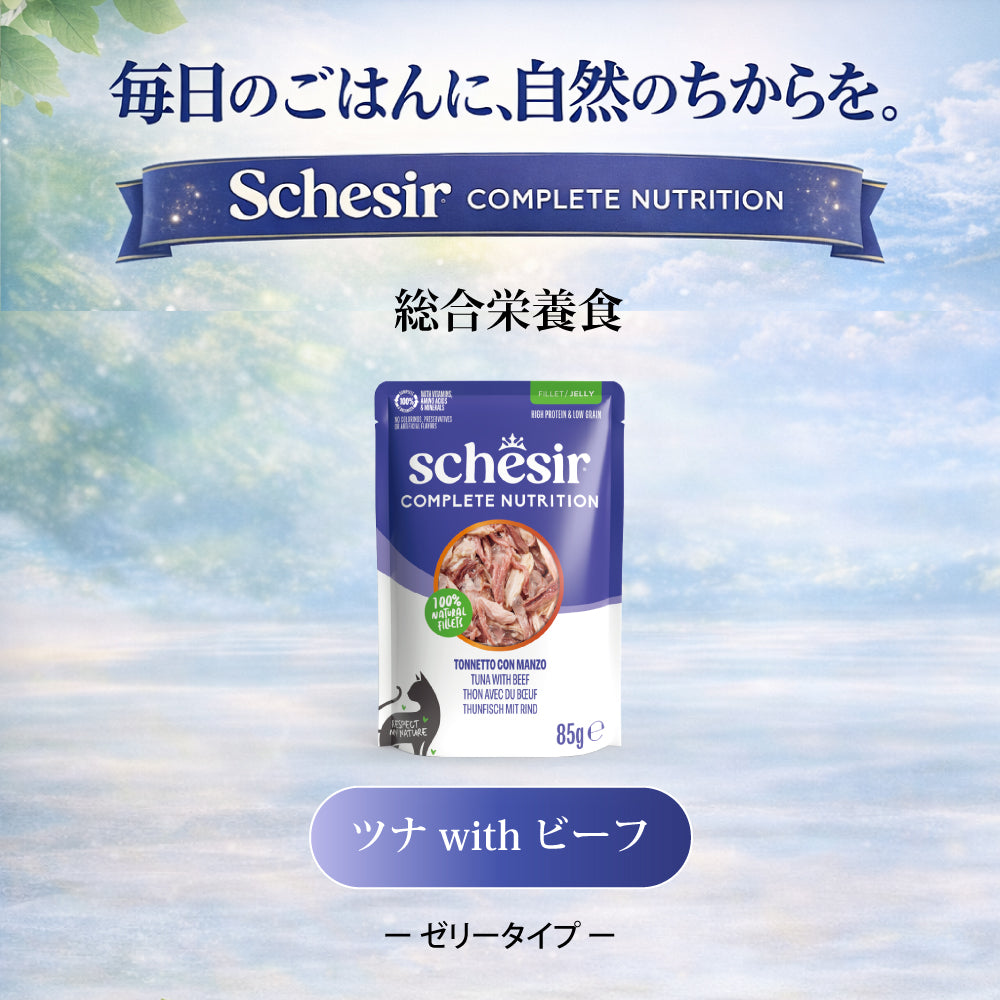 Schesir シシア パウチ ツナwithビーフ キャットフード 85g