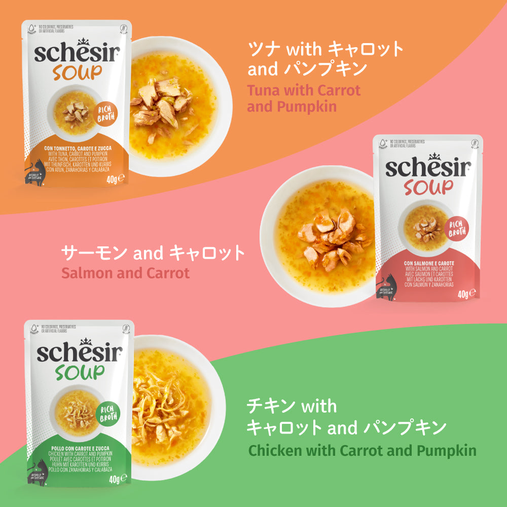 Schesir シシア スープ ツナwithキャロットandパンプキン キャットフード 40g×12個