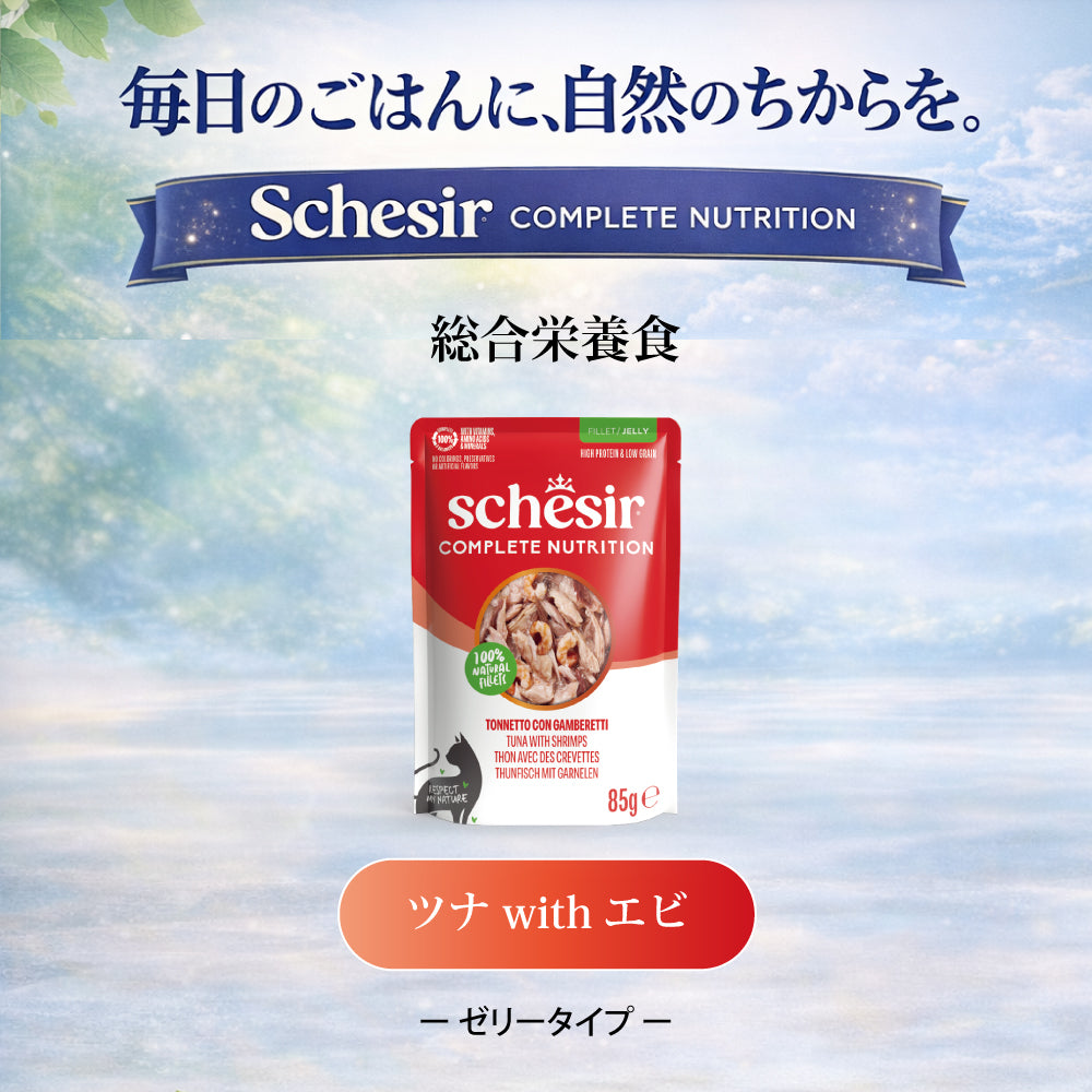Schesir シシア パウチ ツナwithエビ キャットフード 85g×12個