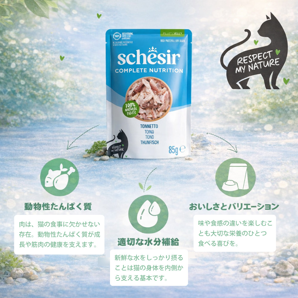 Schesir シシア パウチ ツナ キャットフード 85g