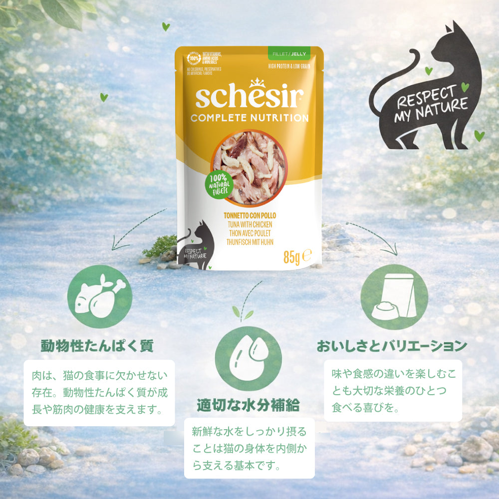 Schesir シシア パウチ ツナwithチキン キャットフード 85g