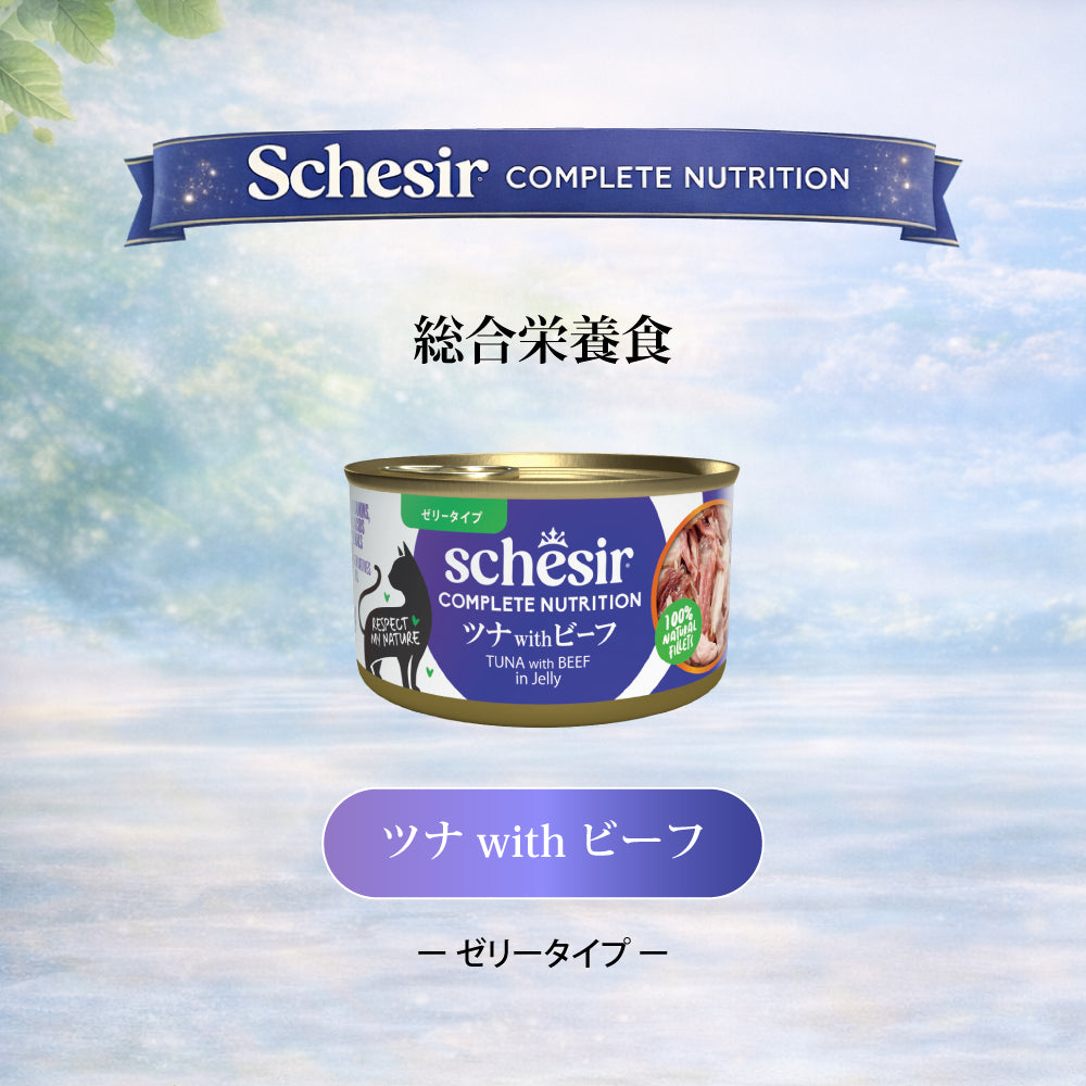 Schesir シシア ツナwithビーフ 猫缶 キャットフード 85g