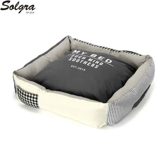 Solgra ソルグラ ナチュラルスクエアベッド グレー【送料無料】