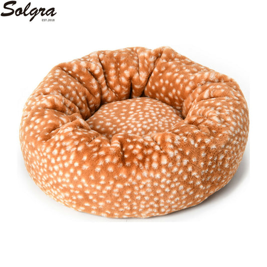Solgra ソルグラ バンビ柄ラウンドベッド ブラウン【送料無料】
