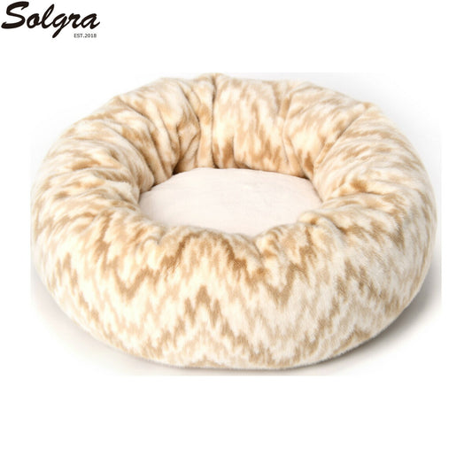 Solgra ソルグラ ニュアンス柄ラウンドベッド ベージュ【送料無料】