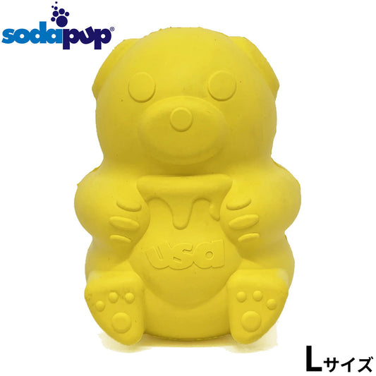 ソダパップ チュートイ＆トリートディスペンサー ハニーベア L イエロー【送料無料】