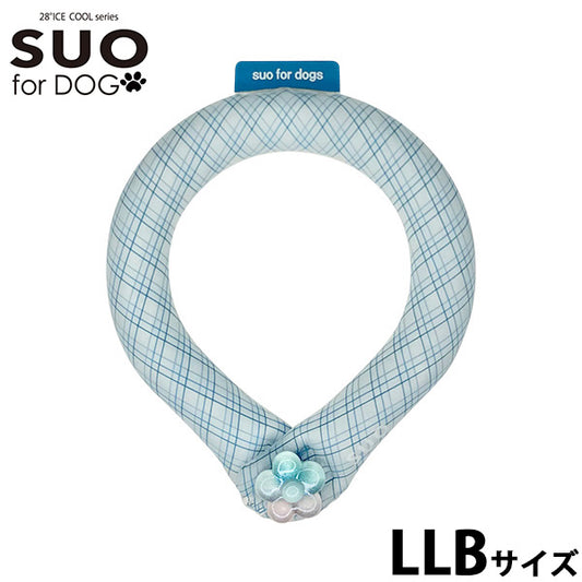 スオ リング フォー ドッグ SUO RING for dogs 28°ICE グラデチェック デコレボタン付 LLB ブルー