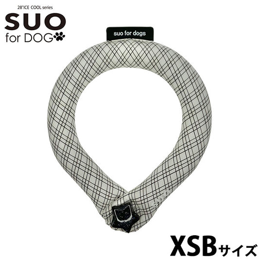 スオ リング フォー ドッグ SUO RING for dogs 28°ICE グラデチェック デコレボタン付 XSB ブラック