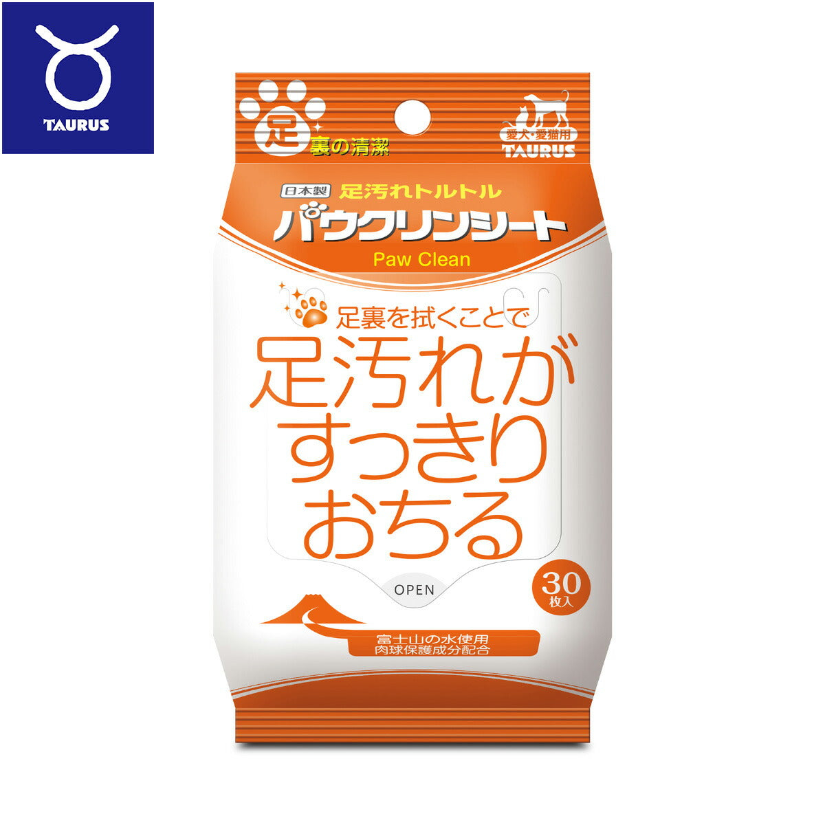 トーラス バイ菌トルトル パウクリンシート 足汚れがすっきりおちる 30枚