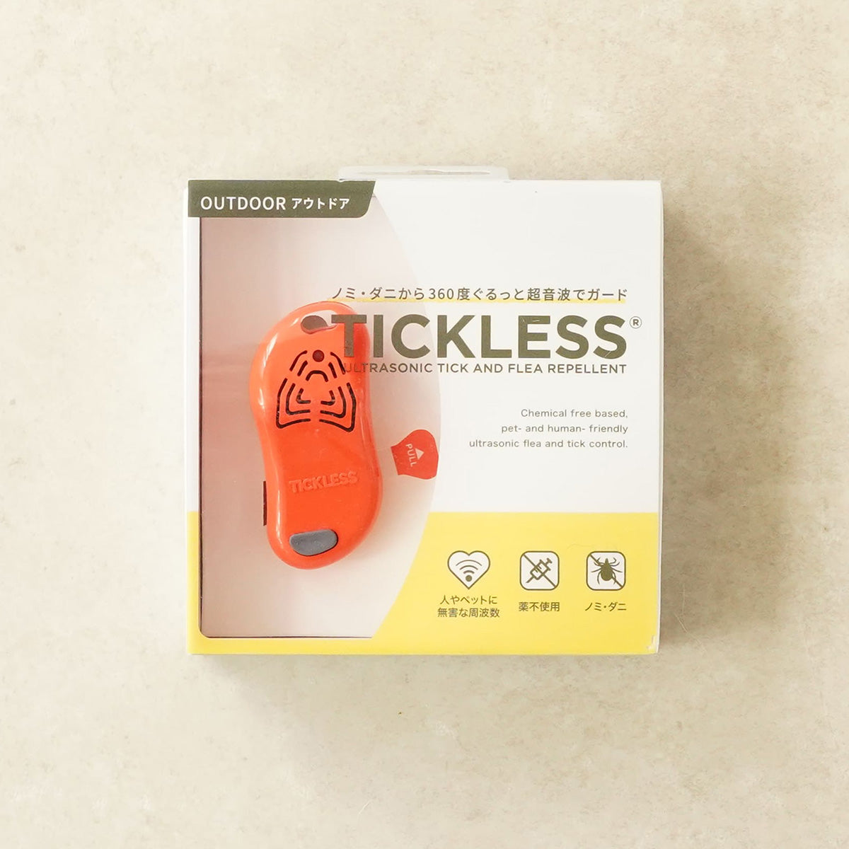 チックレス TICKLESS アウトドアタイプ 虫よけ ノミ対策 ダニ対策 超音波 犬 猫 ペット オレンジ