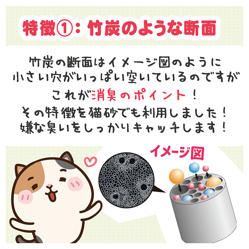 ボンビ 竹炭の猫砂 抗菌プラス 7L×8袋 猫 ネコ砂 紙 トイレ 消臭 脱臭 日本製