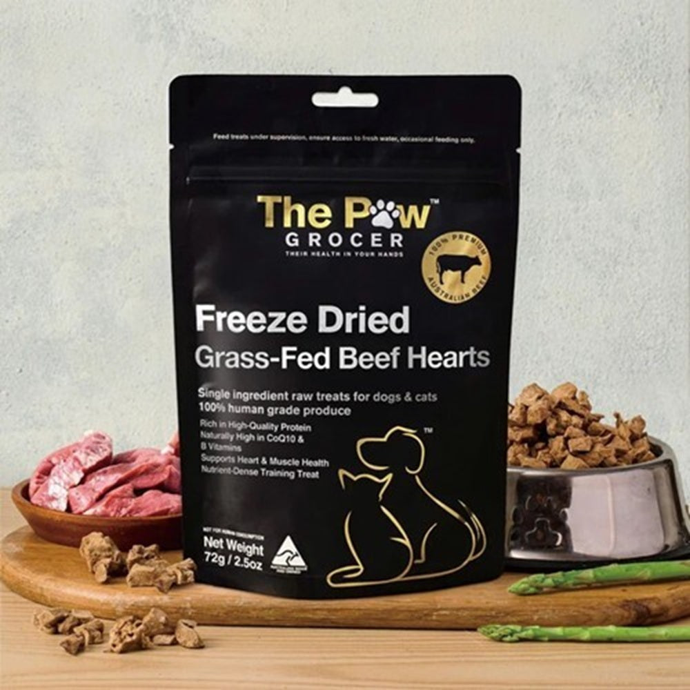 ザ ポウグロッサー The Paw Grocer グラスフェッドビーフハート 犬猫用おやつ 72g