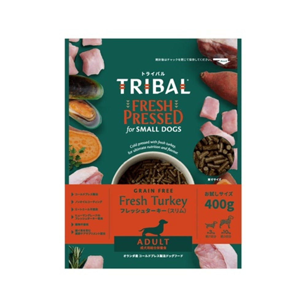 トライバル TRIBAL フレッシュターキー スリム ドッグフード 400g×12個