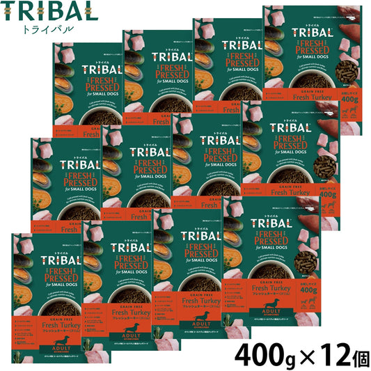 トライバル TRIBAL フレッシュターキー スリム ドッグフード 400g×12個