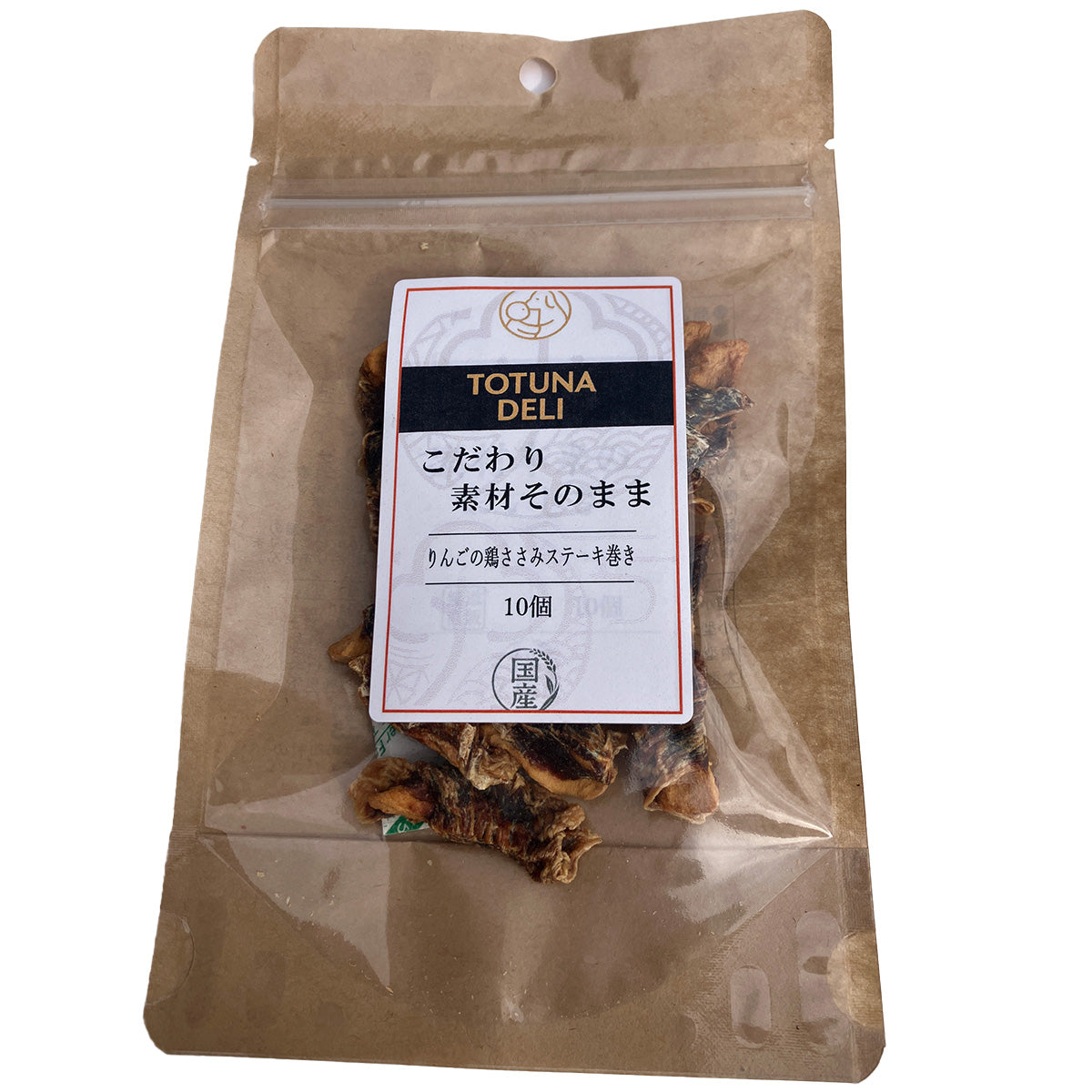 トトゥナデリ TOTUNA DELI 国産おやつ 犬用 りんごの鶏ささみステーキ巻き 10個