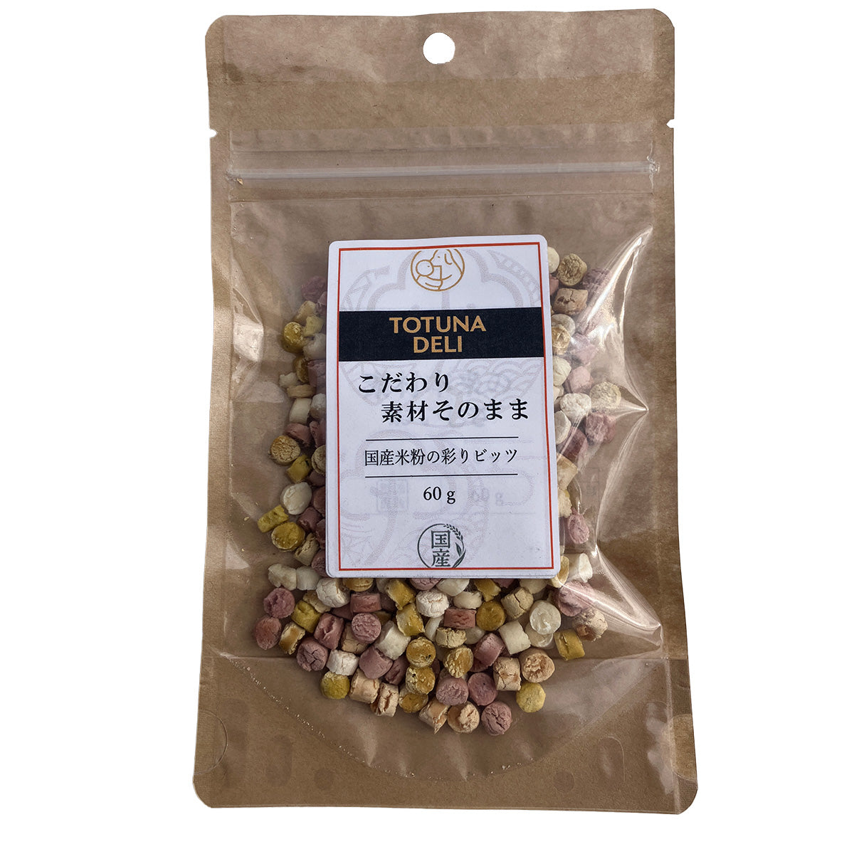トトゥナデリ TOTUNA DELI 国産おやつ 犬用 国産米粉の彩りビッツ 60g