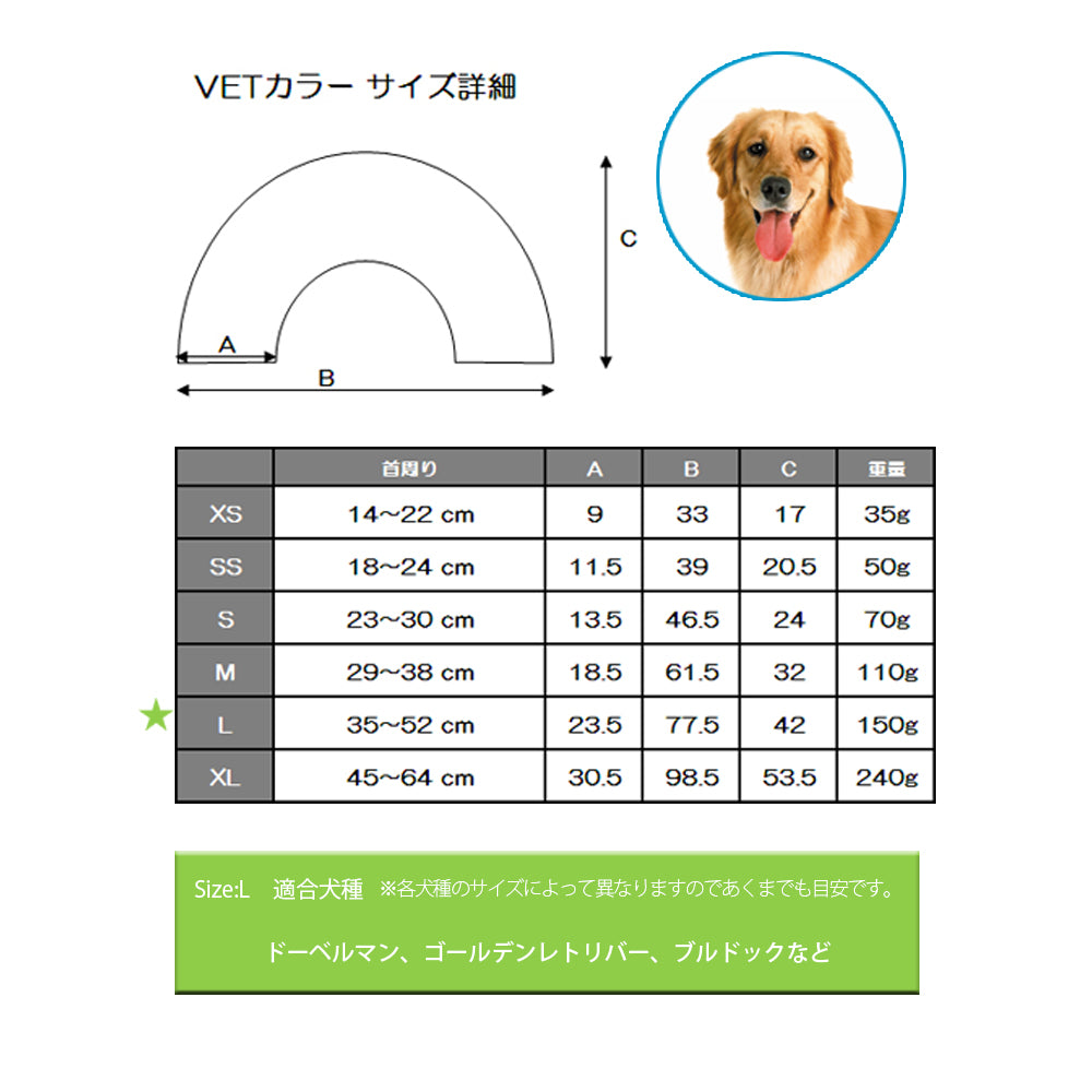 ファンタジーワールド VETカラー L クリア エリザベスカラー 介護 怪我 保護 犬 猫