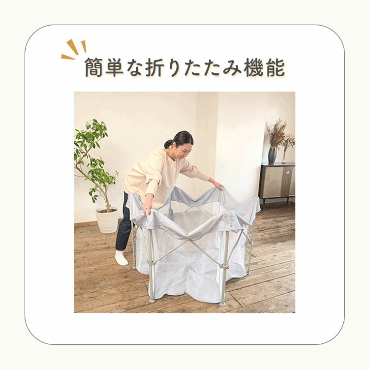 Wanyanya わにゃにゃ 屋根つきおりたたみペットサークル わんパーク ライトグレー【送料無料】