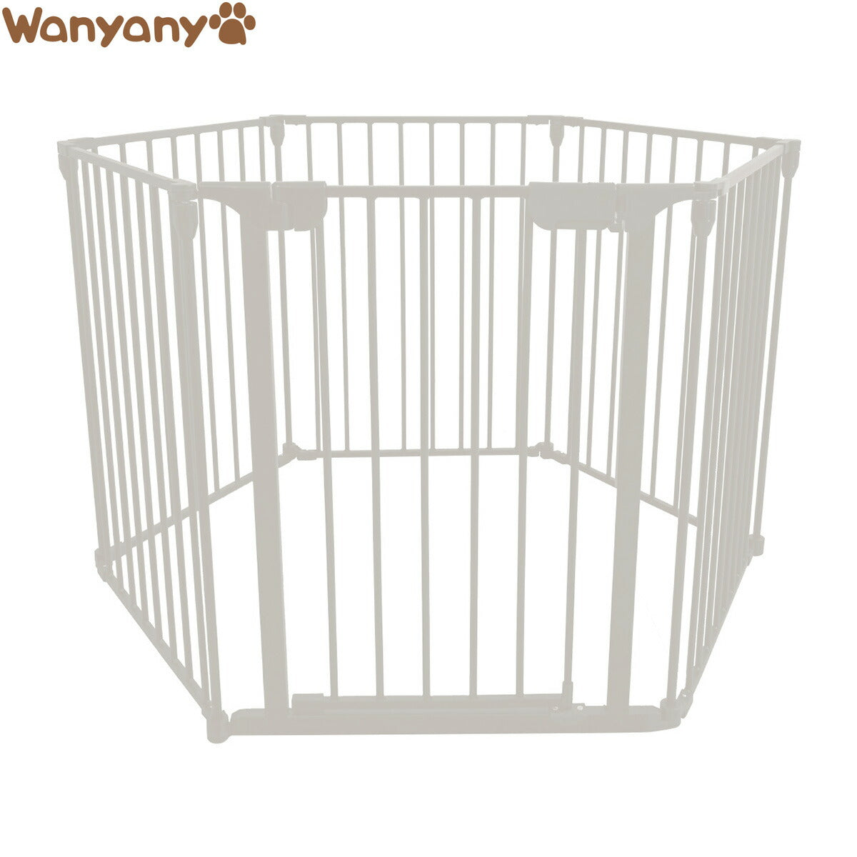 Wanyanya わにゃにゃ スチールペットサークル 6枚組 ホワイト【送料無料】