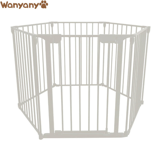 Wanyanya わにゃにゃ スチールペットサークル 6枚組 ホワイト【送料無料】