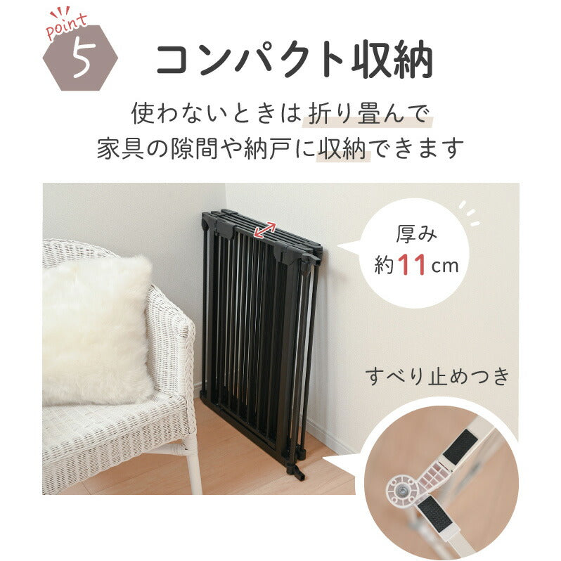 Wanyanya わにゃにゃ スチールペットサークル 6枚組 ホワイト【送料無料】