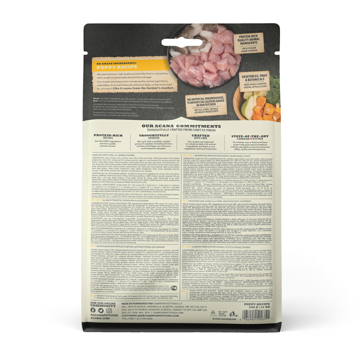 アカナ ACANA ドッグフード パピーレシピ 全犬種 子犬用 穀物不使用 340g 正規品 無添加 グレインフリー
