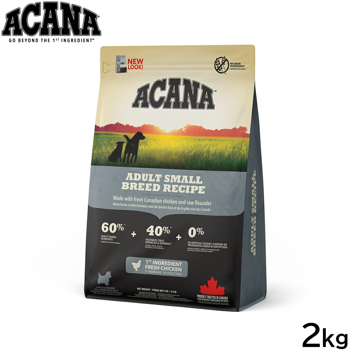 アカナ ACANA ドッグフード アダルトスモールブリードレシピ 小型犬 成犬用 穀物不使用 2kg【送料無料】 正規品 無添加 グレインフリー