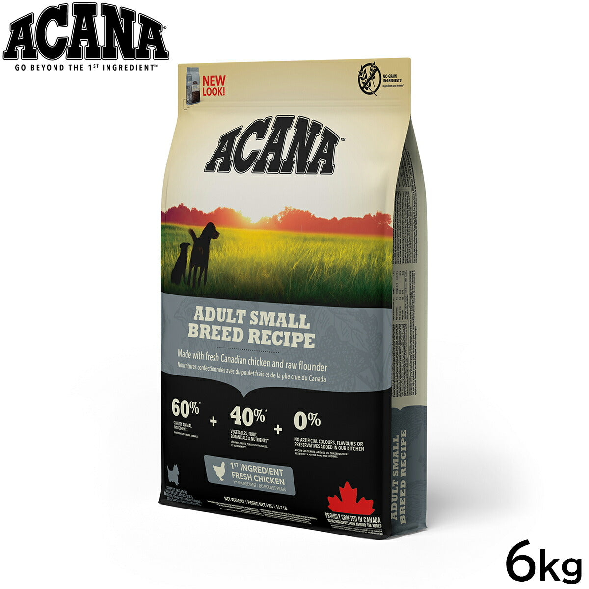 アカナ ACANA ドッグフード アダルトスモールブリードレシピ 小型犬 成犬用 穀物不使用 6kg【送料無料】 正規品 無添加 グレインフリー