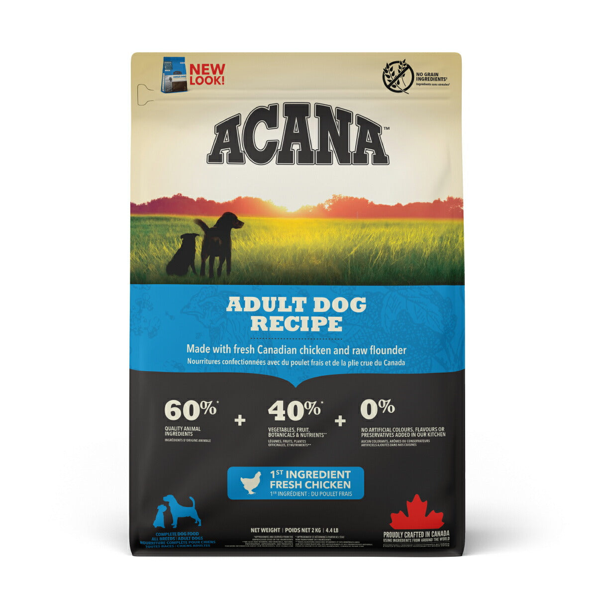 アカナ ACANA ドッグフード アダルト ドッグレシピ 全犬種 成犬用 穀物不使用 2kg【送料無料】 正規品 無添加 グレインフリー