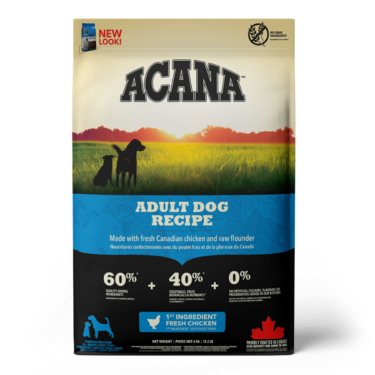 アカナ ACANA ドッグフード アダルト ドッグレシピ 全犬種 成犬用 穀物不使用 6kg【送料無料】 正規品 無添加 グレインフリー