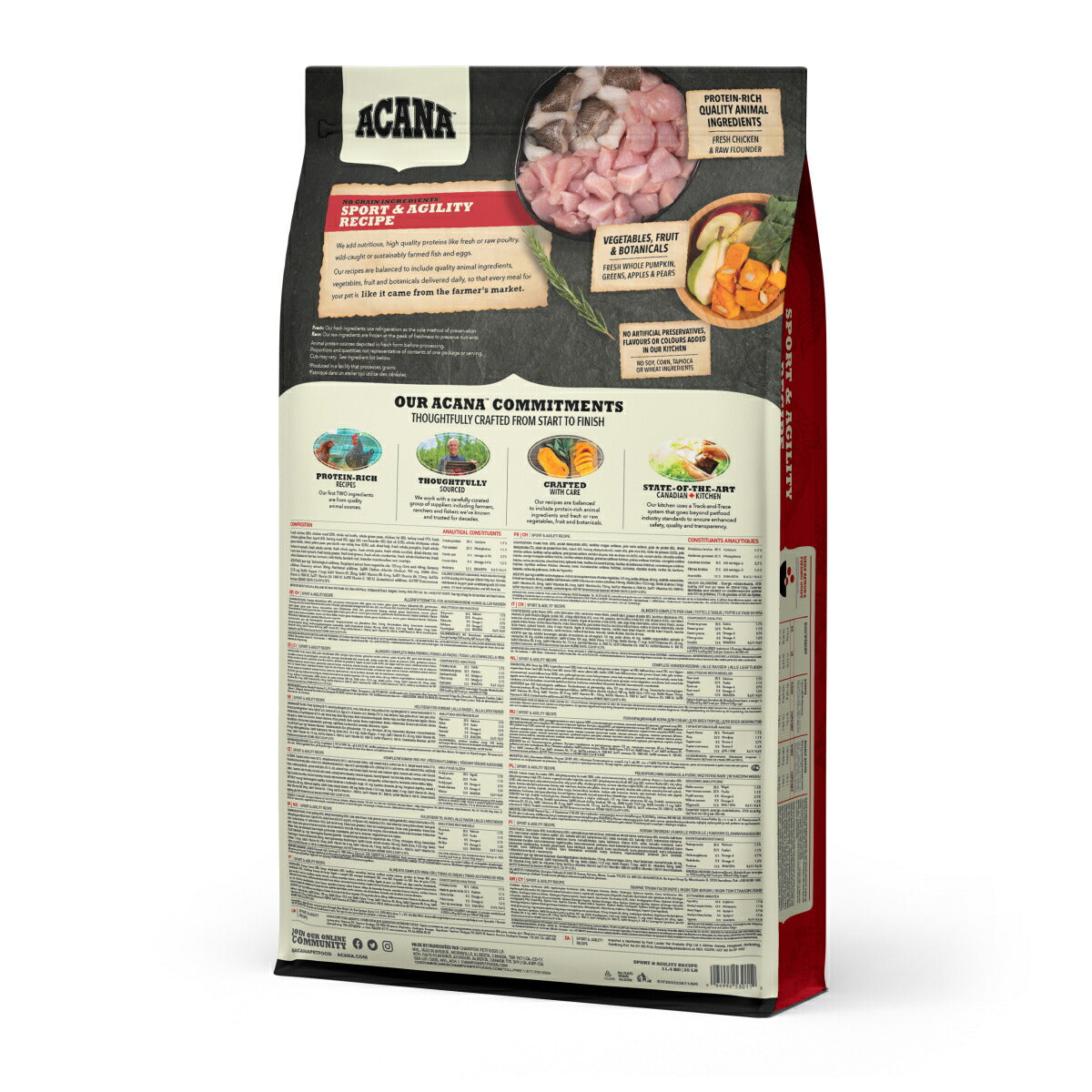 アカナ ACANA ドッグフード スポーツ＆アジリティレシピ 運動量の多い犬用 全犬種 全年齢用 穀物不使用 11.4kg【送料無料】 正規品 無添加 グレインフリー