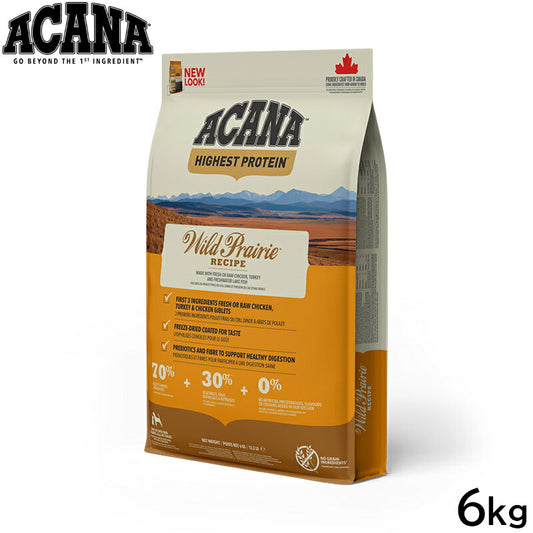 アカナ ACANA ドッグフード ハイエストプロテイン ワイルドプレイリードッグレシピ 全犬種 全年齢用 穀物不使用 6kg【送料無料】 正規品 無添加 グレインフリー