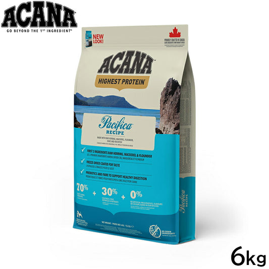 アカナ ACANA ドッグフード ハイエストプロテイン パシフィカドッグレシピ 全犬種 全年齢用 穀物不使用 6kg【送料無料】 正規品 無添加 グレインフリー
