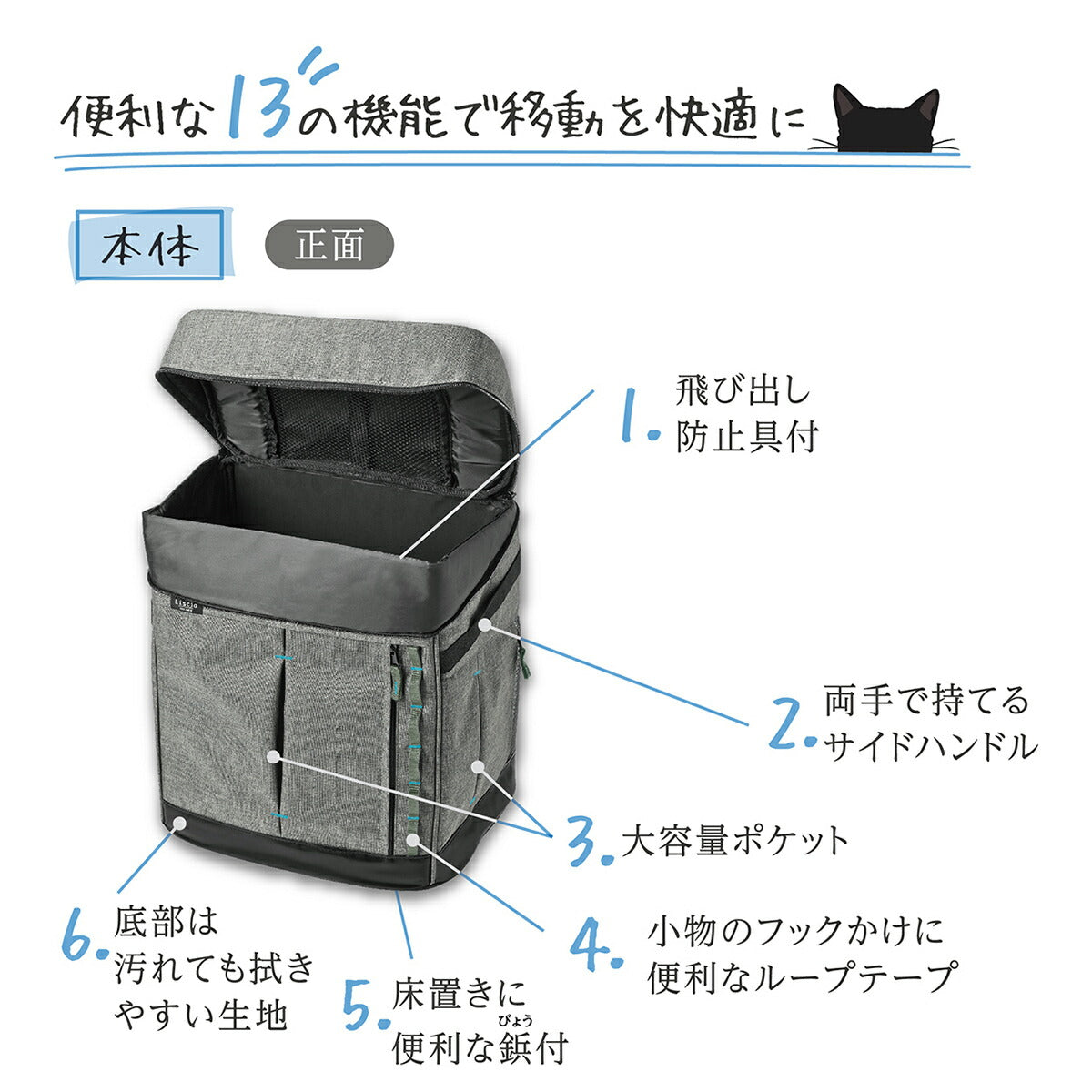 アドメイト Liscio CAT リュックキャリー グレー【送料無料】